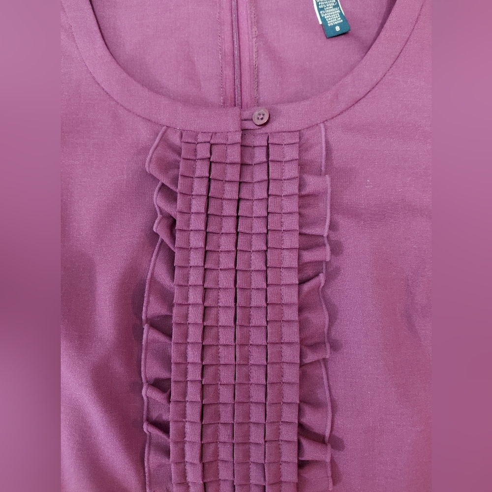 💖 Banana Republic Raspberry Ruffle Front Sheath Dress - Size 8 💖 - Picture 9 of 16